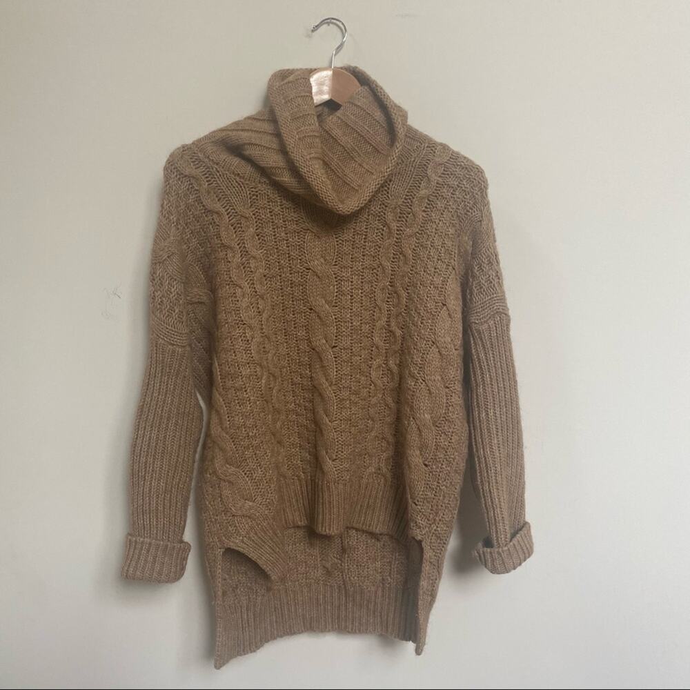 Silvia Novelli Alpaca Wool Cable Cowl Sweater Small